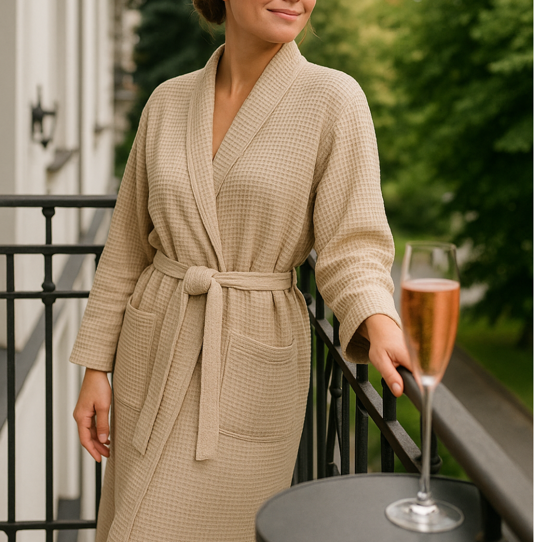 The Plum Blossom Company Organic Cotton Waffle Resort Robe