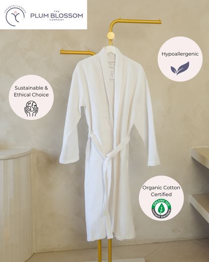The Plum Blossom Company Organic Cotton Waffle Resort Robe